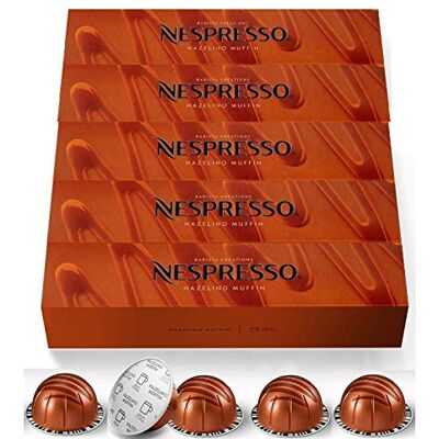 Nespresso Capsules VertuoLine, Hazelino Muffin, Mild Roast Coffee, 50 Count Coffee Pods Nespresso Capsules VertuoLine, Hazelino Muffin, Mild Roast Coffee, 50 Count Coffee Pods