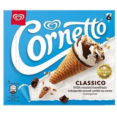 London Grocery Cornetto Classico Ice Cream Cones 6 x 90ml Case of 6 London Grocery Cornetto Classico Ice Cream Cones 6 x 90ml Case of 6
