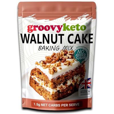 Groovy Keto Walnut Cake Cupcake Mix Low Carb Keto Friendly Sugar Free Only 1.5g Net Carbs Per slice Keto Baking Mix, Diabetic Friendly 280g Pouch Groovy Keto Walnut Cake Cupcake Mix Low Carb Keto Friendly Sugar Free Only 1.5g Net Carbs Per slice Keto Baking Mix, Diabetic Friendly 280g Pouch
