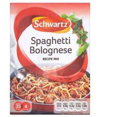 Schwartz Spaghetti Bolognese Recipe Mix 40g case of 8 Schwartz Spaghetti Bolognese Recipe Mix 40g case of 8