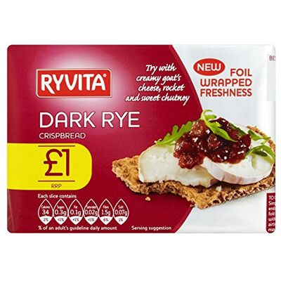Ryvita Dark Rye Crispbread 200 g (Pack of 8) Ryvita Dark Rye Crispbread 200 g (Pack of 8)