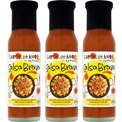 Sabor de Amor by Beatriz Sabor de Amor Salsa Brava Patatas Bravas sauce Spanish Hot Cooking Sauce- 240g Pack of 3 Sabor de Amor by Beatriz Sabor de Amor Salsa Brava Patatas Bravas sauce Spanish Hot Cooking Sauce- 240g Pack of 3