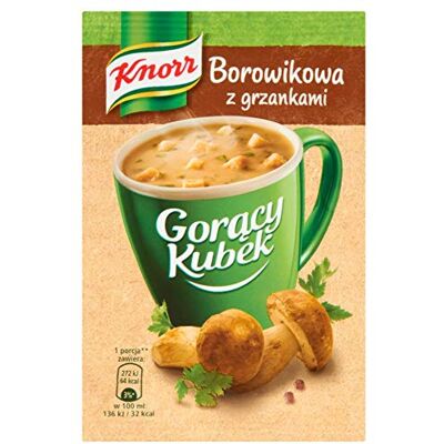 Knorr Goracy Kubek Forest Mushroom Edible Bolete Soup Borowikowa Instant Mug 5 x 14 g Hot Cup Quick Knorr Goracy Kubek Forest Mushroom Edible Bolete Soup Borowikowa Instant Mug 5 x 14 g Hot Cup Quick