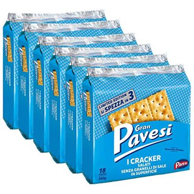 Pavesi 6X Gran Crackers 560g No Salt! Pavesi 6X Gran Crackers 560g No Salt!
