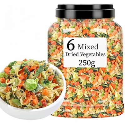 HoolySeek Dried Vegetables Mixed 250g/can Dehydrated Vegetables Carrot, Cabbage, Kale, Pumpkin, Purple Sweet Potato & Potato No Additives, No Colourants Ready To Use for Cooking, Soup, Stew HoolySeek Dried Vegetables Mixed 250g/can Dehydrated Vegetables Carrot, Cabbage, Kale, Pumpkin, Purple Sweet Potato & Potato No Additives, No Colourants Ready To Use for Cooking, Soup, Stew