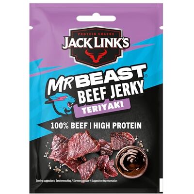 Jack Link's Beef Jerky, Teriyaki Flavour High Protein Meat Snack, Multipack Box of 12 x 40 Gram Packs Jack Link's Beef Jerky, Teriyaki Flavour High Protein Meat Snack, Multipack Box of 12 x 40 Gram Packs