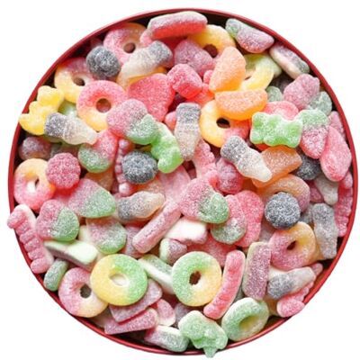 Hibisco Halal Sour Sweets Gift Box, 1.25kg Luxury Pick & Mix Tin, Premium Candy Hamper for Sharing, Eid & All Occasions (Mixed Gummies (Sour)) Hibisco Halal Sour Sweets Gift Box, 1.25kg Luxury Pick & Mix Tin, Premium Candy Hamper for Sharing, Eid & All Occasions (Mixed Gummies (Sour))
