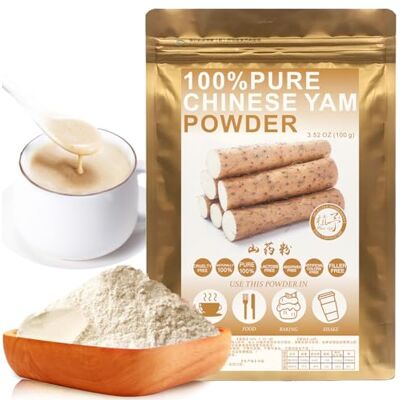 Plant Gift 100% Pure Chinese Yam Powder 山药粉, for Drinks 100g/3.25oz Non-GMO. No Fillers Or Additives. Fine Ground, Mild Sweet Flavor. Natural Chinese Yam Flour For Smoothies, Soups & Baking. Plant Gift 100% Pure Chinese Yam Powder 山药粉, for Drinks 100g/3.25oz Non-GMO. No Fillers Or Additives. Fine Ground, Mild Sweet Flavor. Natural Chinese Yam Flour For Smoothies, Soups & Baking.