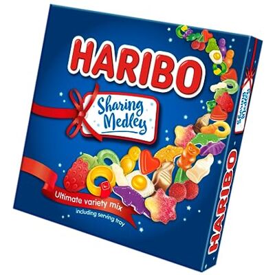 HARIBO Sharing Medley Christmas Sweets Box with Sharing Tray 480g HARIBO Sharing Medley Christmas Sweets Box with Sharing Tray 480g