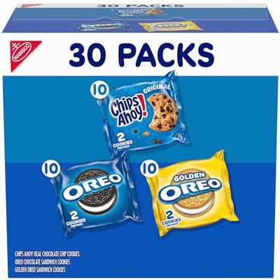 NABISCO Sweet Treats Cookie Variety Pack OREO, OREO Golden & CHIPS AHOY!, 30 Snack Packs- 3PACK OF 30 NABISCO Sweet Treats Cookie Variety Pack OREO, OREO Golden & CHIPS AHOY!, 30 Snack Packs- 3PACK OF 30