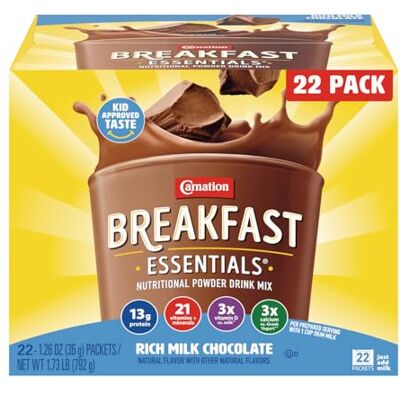 Carnation Complete Nutrition Drink Powder, Rich Milk Chocolate, 22 Count Carnation Complete Nutrition Drink Powder, Rich Milk Chocolate, 22 Count