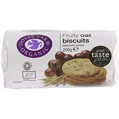 Doves Farm Fruity Oat Biscuits, 4 X 200G Doves Farm Fruity Oat Biscuits, 4 X 200G