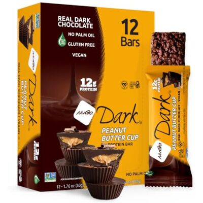 NuGo Dark Nutrition Protein Bars Chocolate Peanut Butter Cup- Pack of 12 NuGo Dark Nutrition Protein Bars Chocolate Peanut Butter Cup- Pack of 12