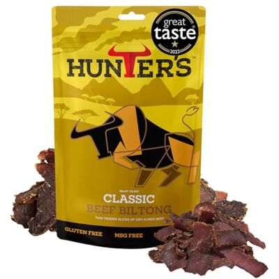 Hunters Biltong Classic Biltong, 250g pack high Protein, low fat, Thin Tender Slices of authentic Beef Biltong, beef Jerky, MSG Free, Convenient Snack Hunters Biltong Classic Biltong, 250g pack high Protein, low fat, Thin Tender Slices of authentic Beef Biltong, beef Jerky, MSG Free, Convenient Snack