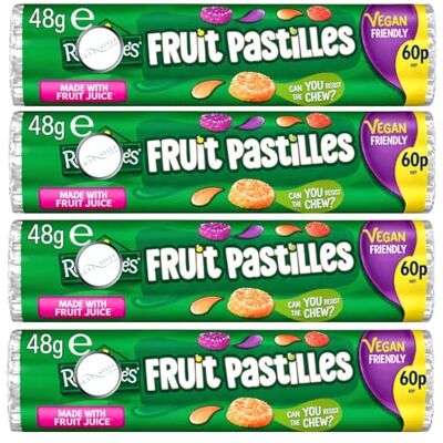 GETINSTYLE SHOP 4x 48g Fruit Pastilles Sweets Roll – Multipack Tubes, Vegan Friendly – Bundled by GETINSTYLE SHOP 4x 48g Fruit Pastilles Sweets Roll – Multipack Tubes, Vegan Friendly – Bundled by