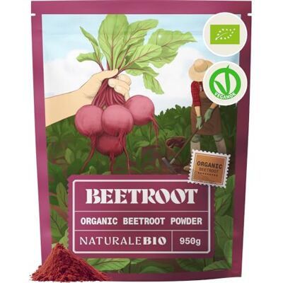 NaturaleBio Organic Dehydrated Beetroot Powder 950 g. Dehydrated beetroot powder, gluten-free, for smoothies, juices, bowls and colourful recipes. NaturaleBio Organic Dehydrated Beetroot Powder 950 g. Dehydrated beetroot powder, gluten-free, for smoothies, juices, bowls and colourful recipes.