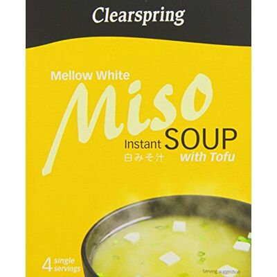 Clearspring Mellow White Miso Soup + Tofu 2 x 4x10g Clearspring Mellow White Miso Soup + Tofu 2 x 4x10g