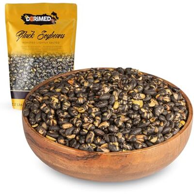 DORIMED Black Soybeans 1 Kg, roasted and lightly salted 2.2 Lbs, high protein, gluten free, GMO free DORIMED Black Soybeans 1 Kg, roasted and lightly salted 2.2 Lbs, high protein, gluten free, GMO free