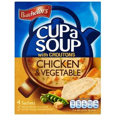 Batchelors Cup a Soup with Croutons Chicken and Vegetable 4 Sachets 110 g (Pack of 9) Batchelors Cup a Soup with Croutons Chicken and Vegetable 4 Sachets 110 g (Pack of 9)