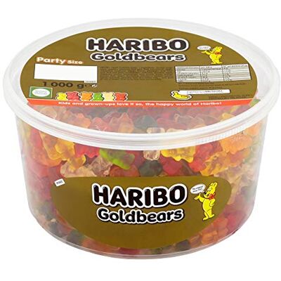 HARIBO Gold Gummy Bear 1kg sweets party tub HARIBO Gold Gummy Bear 1kg sweets party tub