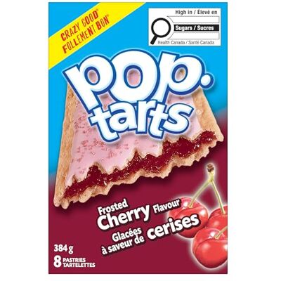Kellogg's Pop-Tarts Frosted Cherry Flavour Pastries, 384 g, 8 Pastries Kellogg's Pop-Tarts Frosted Cherry Flavour Pastries, 384 g, 8 Pastries