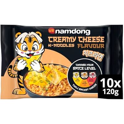 Namdong Creamy Cheese Instant Noodles flavour instant with a sachet of chilli mix 10 x 120g Namdong Creamy Cheese Instant Noodles flavour instant with a sachet of chilli mix 10 x 120g
