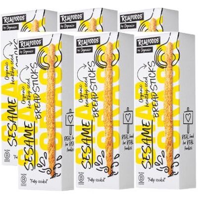 Organico Realfoods by Organic Italian Sesame Breadsticks with Extra Virgin Olive Oil – Super Seeded Crunch, 120g (Pack of 6) Organico Realfoods by Organic Italian Sesame Breadsticks with Extra Virgin Olive Oil – Super Seeded Crunch, 120g (Pack of 6)
