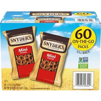 Snyder's of Hanover Snyder's Mini Pretzels (60-1.52 oz Packs) Snyder's of Hanover Snyder's Mini Pretzels (60-1.52 oz Packs)