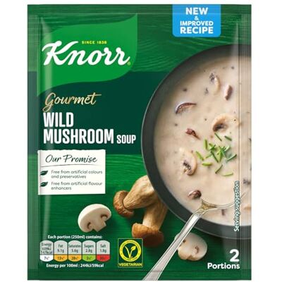 Knorr Gourmet Wild Mushroom Packet Soup Mix, 61g, Pack of 3, Irish recipe Knorr Gourmet Wild Mushroom Packet Soup Mix, 61g, Pack of 3, Irish recipe