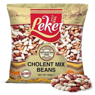 Tropgo Leket Cholent Beans Mix 400g Premium Blend of White Kidney, Red Kidney, Haricot, and Pinto Beans for Hearty Stews Tropgo Leket Cholent Beans Mix 400g Premium Blend of White Kidney, Red Kidney, Haricot, and Pinto Beans for Hearty Stews