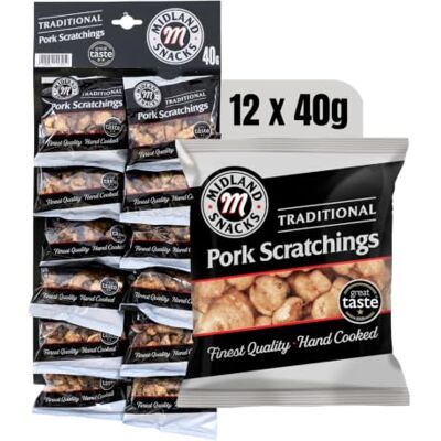 Midland Snacks - MS Traditional Pork Scratchings 40g Midland Snacks - MS Traditional Pork Scratchings 40g
