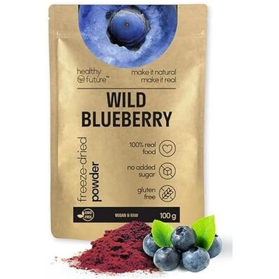 healthy future Jamo Wild Blueberry Powder Freeze Dried Food Perfect for Muffins Porridge Smoothies Cakes Natural Superfood No Added Sugar No Preservatives GMO-Free Gluten-Free 100 g healthy future Jamo Wild Blueberry Powder Freeze Dried Food Perfect for Muffins Porridge Smoothies Cakes Natural Superfood No Added Sugar No Preservatives GMO-Free Gluten-Free 100 g