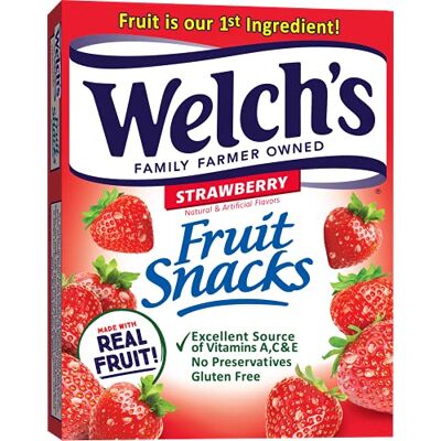Welch's Fruit Snacks Strawberry 255g (Contains 10 Pouches) Welch's Fruit Snacks Strawberry 255g (Contains 10 Pouches)