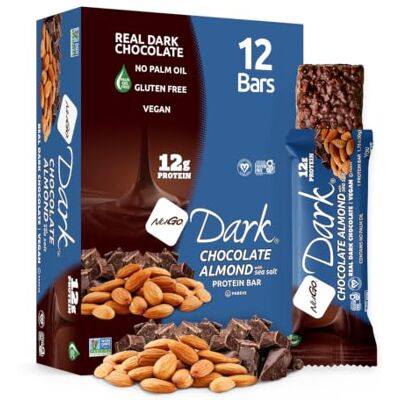 NuGo Dark Nutrition Protein Bars Chocolate Almonds 50g Pack of 12 NuGo Dark Nutrition Protein Bars Chocolate Almonds 50g Pack of 12