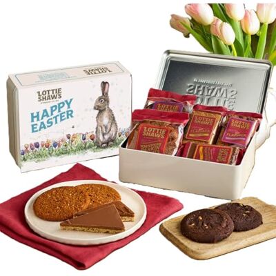 Lottie Shaw's Easter Tin – Eleanor Tomlinson Illustration, Biscuits, Flapjacks & Shortbread, Yorkshire Bakery Lottie Shaw's Easter Tin – Eleanor Tomlinson Illustration, Biscuits, Flapjacks & Shortbread, Yorkshire Bakery
