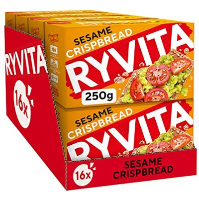 Ryvita Sesame Crispbread Healthy Snack High in Fibre 16 PACKS of 250g Ryvita Sesame Crispbread Healthy Snack High in Fibre 16 PACKS of 250g