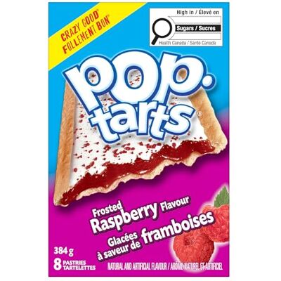 Kellogg's Pop-Tarts Frosted Raspberry Flavour Pastries, 384 g, 8 Pastries Kellogg's Pop-Tarts Frosted Raspberry Flavour Pastries, 384 g, 8 Pastries
