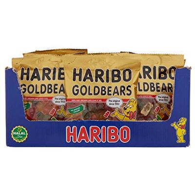 HARIBO Halal Goldbears – Fruity and Chewy Gummy Sweets – 100g x 24 Packs (Case) HARIBO Halal Goldbears – Fruity and Chewy Gummy Sweets – 100g x 24 Packs (Case)