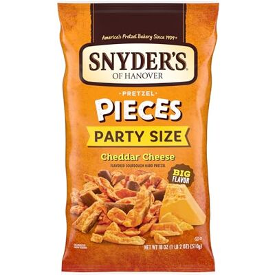 Snyder's of Hanover Pretzel Pieces, Cheddar Cheese, Party Size, 18 Oz Snyder's of Hanover Pretzel Pieces, Cheddar Cheese, Party Size, 18 Oz