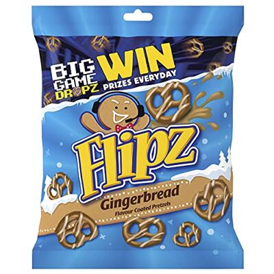 Flipz Gingerbread Flavour Salty Sweet Pretzel Snack 150 g Flipz Gingerbread Flavour Salty Sweet Pretzel Snack 150 g