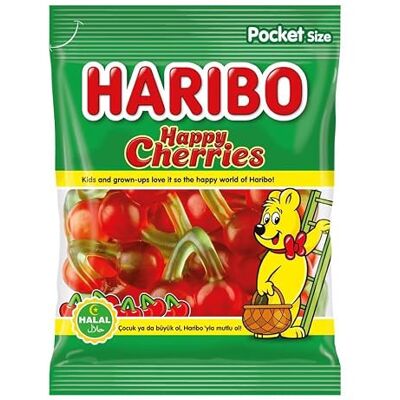 HARIBO Halal Happy Cherries 10 x 100g Bags. Gummy, chewy, jelly Sweets, kids party bags. Chrismas Birthdays Eid. HARIBO Halal Happy Cherries 10 x 100g Bags. Gummy, chewy, jelly Sweets, kids party bags. Chrismas Birthdays Eid.