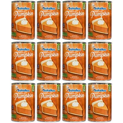 Bakeroo - 100% Pumpkin 425g - Pack12 - Pumpkin Puree Bakeroo - 100% Pumpkin 425g - Pack12 - Pumpkin Puree