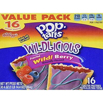 Kellogg's Pop-Tarts Wildlicious Frosted Wild Berry Toaster Pastries, 16 count Kellogg's Pop-Tarts Wildlicious Frosted Wild Berry Toaster Pastries, 16 count