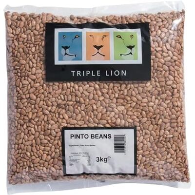 Parkers Dried Pinto Beans 3kg – Pack of 4 (Total 12kg) – Triple Lion Whole Pinto Beans for Cooking, Soups & Bulk Catering Parkers Dried Pinto Beans 3kg – Pack of 4 (Total 12kg) – Triple Lion Whole Pinto Beans for Cooking, Soups & Bulk Catering