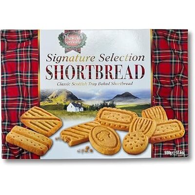 Snackify Highland Speciality Signature Shortbread Selection 500g, Luxury Scottish Shortbread, Traditional Christmas Biscuits Gift, Perfect Biscuits for Gift on all Ocassions, Baked in Scotland (1 Box) Snackify Highland Speciality Signature Shortbread Selection 500g, Luxury Scottish Shortbread, Traditional Christmas Biscuits Gift, Perfect Biscuits for Gift on all Ocassions, Baked in Scotland (1 Box)
