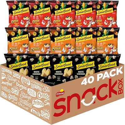 Smartfood Popcorn Flamin' Hot & White Cheddar Variety Pack Pack of Whole Grain Snacks, White Cheddar Flamin' Hot, 40 Count Smartfood Popcorn Flamin' Hot & White Cheddar Variety Pack Pack of Whole Grain Snacks, White Cheddar Flamin' Hot, 40 Count