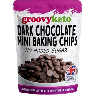 Groovy Keto Sugar Free Dark Chocolate Chips Buttons Baking Chips Diabetic Friendly Low Carb Chocolate Keto Friendly No Added Sugar 210g Resealable Pouch Groovy Keto Sugar Free Dark Chocolate Chips Buttons Baking Chips Diabetic Friendly Low Carb Chocolate Keto Friendly No Added Sugar 210g Resealable Pouch