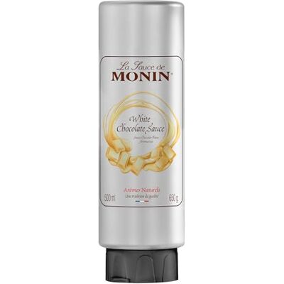 Monin Premium White Chocolate Sauce 500ml, Foodservice Squeeze Bottle For frappes, desserts and hot chocolates, drizzle topping and garnish, rich indulgent flavour, cafe and dessert favourite Monin Premium White Chocolate Sauce 500ml, Foodservice Squeeze Bottle For frappes, desserts and hot chocolates, drizzle topping and garnish, rich indulgent flavour, cafe and dessert favourite