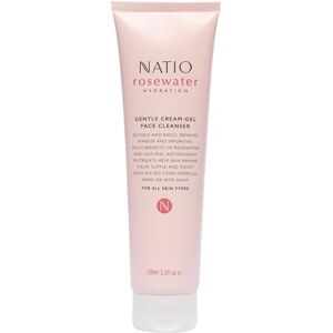 Natio Australia Rosewater Hydration Gentle Cream-Gel Face Cleanser, 100 ml Facial Cleanser with Rosewater Travel Size Face Wash for All Skin Types Natio Australia Rosewater Hydration Gentle Cream-Gel Face Cleanser, 100 ml Facial Cleanser with Rosewater Travel Size Face Wash for All Skin Types