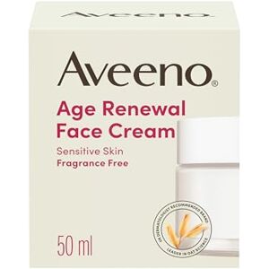 Aveeno Age Renewal Face Cream (1 x 50ml), Oat + Retinol Alternative, Gentle on Sensitive Skin, Helps Visibly Improve Wrinkles and Brighten Skin Tone, Skin Feels Instantly Moisturised, Fragrance Free Aveeno Age Renewal Face Cream (1 x 50ml), Oat + Retinol Alternative, Gentle on Sensitive Skin, Helps Visibly Improve Wrinkles and Brighten Skin Tone, Skin Feels Instantly Moisturised, Fragrance Free